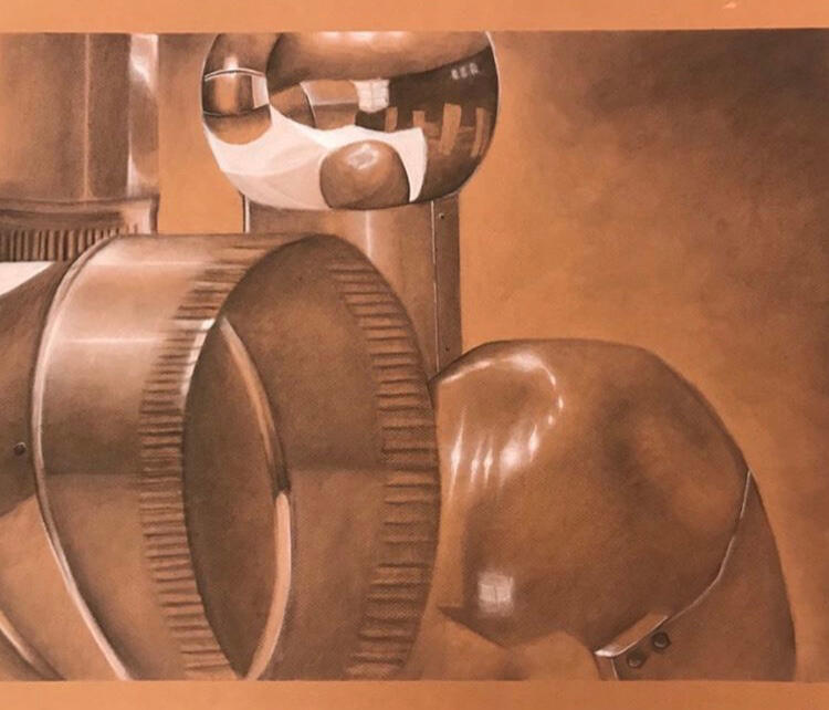 Metallic Still Life (2017) | Charcoal